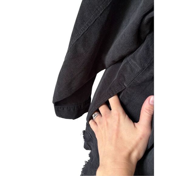 NWOT Aerie Offline Corduroy Quarter Zip Shacket size XL Black - Picture 9 of 11